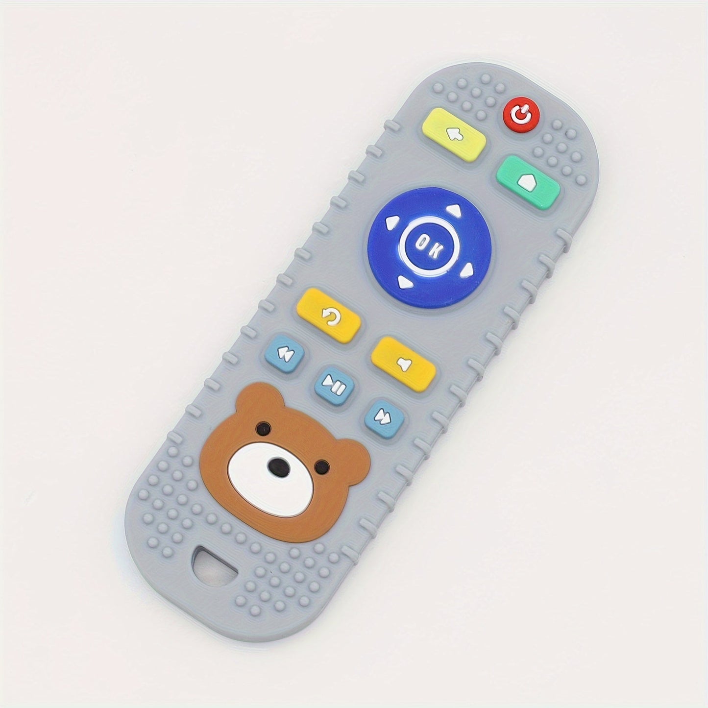 Available in beige, pink, blue, and black, the Cartoon Teddy Bear Silicone Dental Gel Remote Control is a soothing hand guard designed to prevent teeth grinding and biting.