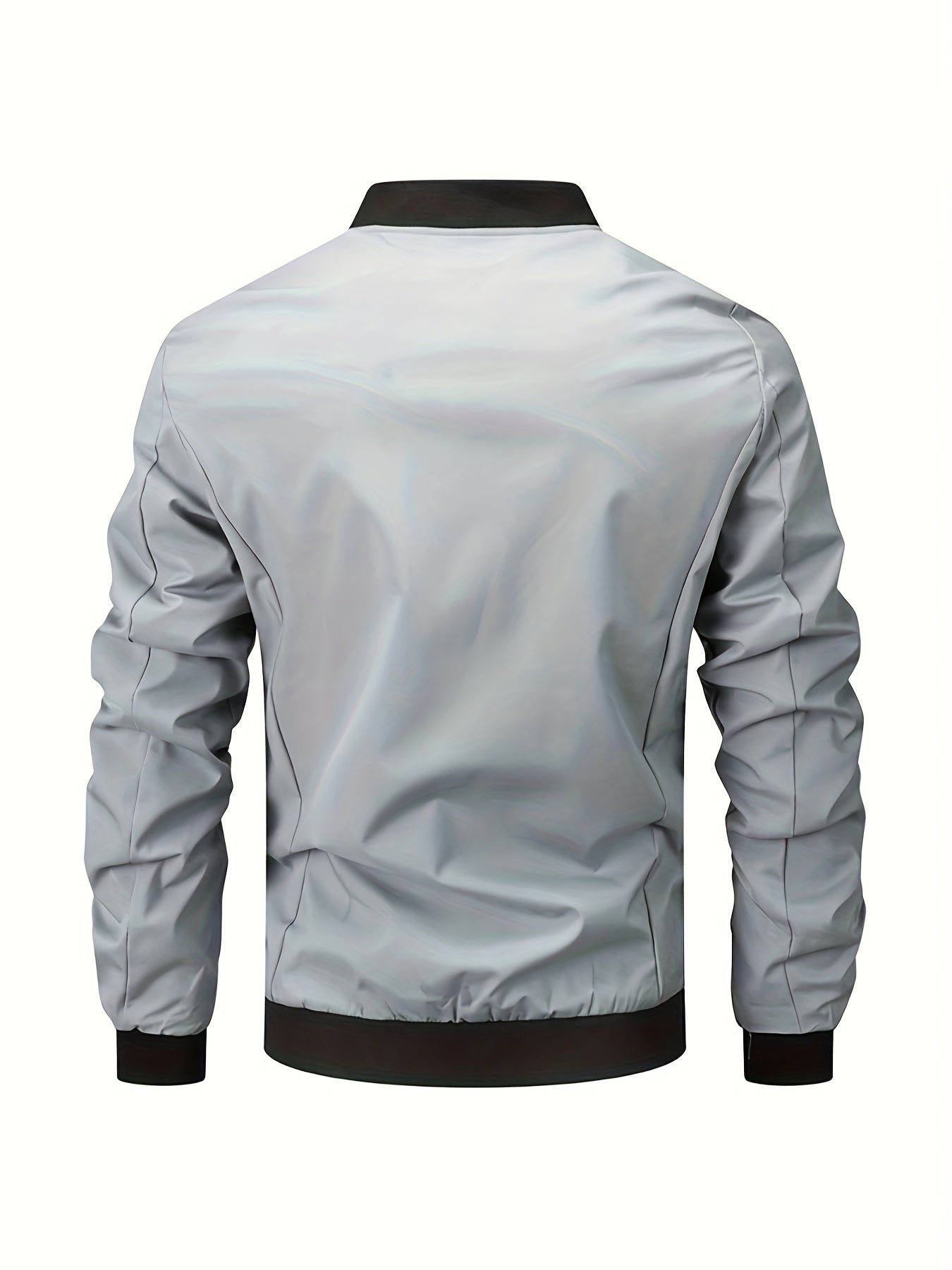 Men's Classic Bomber Jacket - Casual Baseball Coat for Spring/Autumn