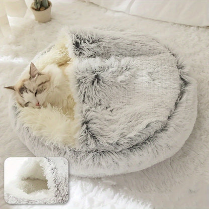 Soft, warm, and comfortable cat bed with modern design, suitable for all seasons, perfect for cats and small pets.