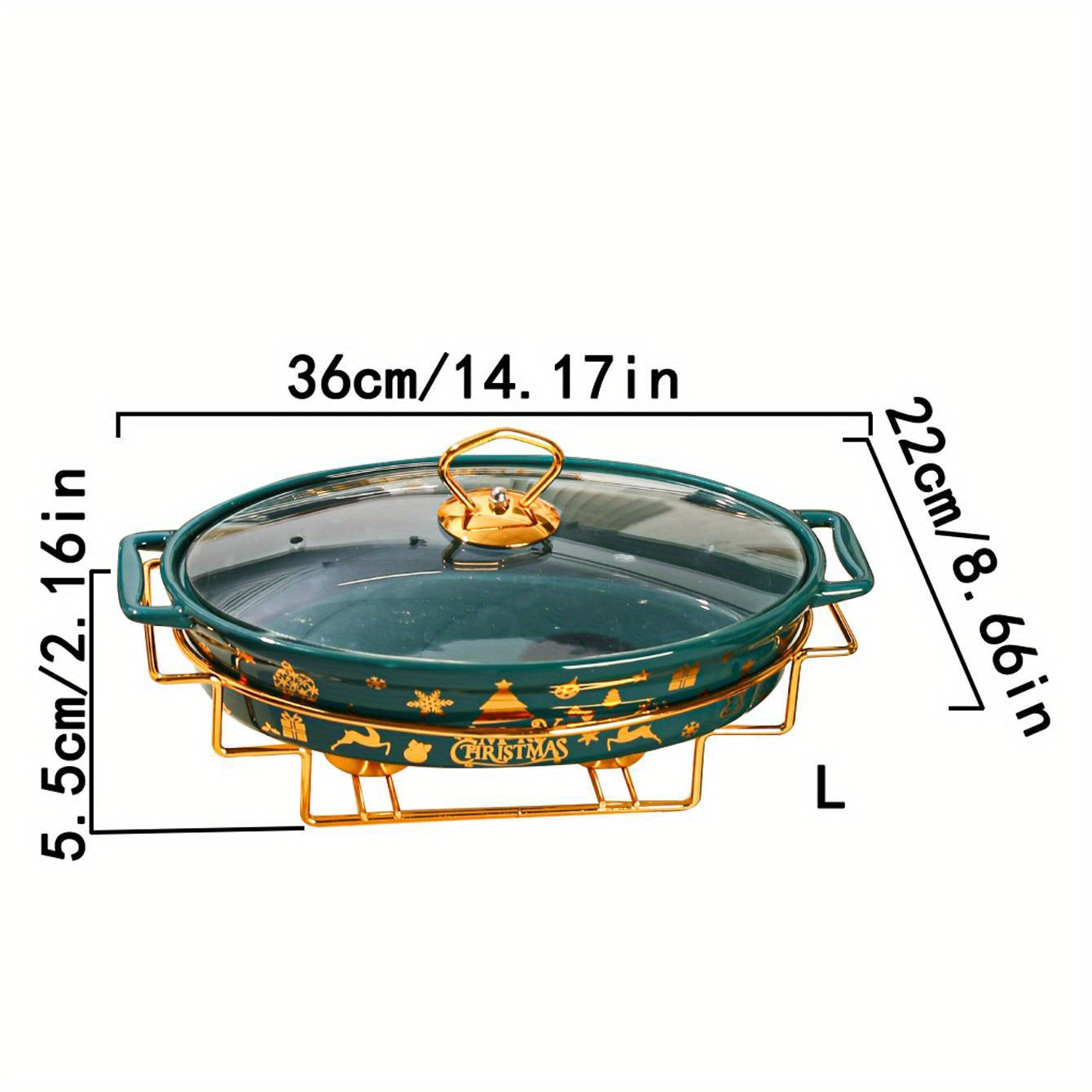 The Christmas Ceramic Serving Set is a complete package for your holiday cooking needs. It includes plates, baking dishes, and soup pots, making it perfect for serving turkey, cheese, bread, and pizza. Ideal for outdoor parties, weddings, birthdays, and