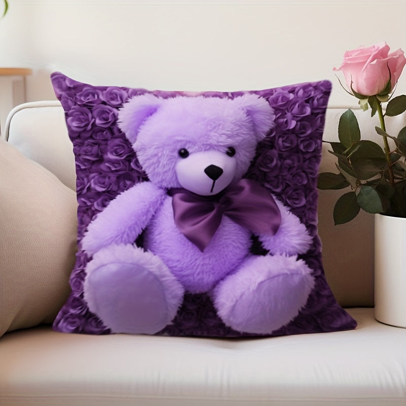 This MEMNUN Contemporary Style Teddy Bear Decorative Throw Pillow Cover adds a cute touch to your living space. Measuring 44.96x44.96 cm, this double-sided printed cover is made of polyester and features a zippered closure for easy removal and cleaning.