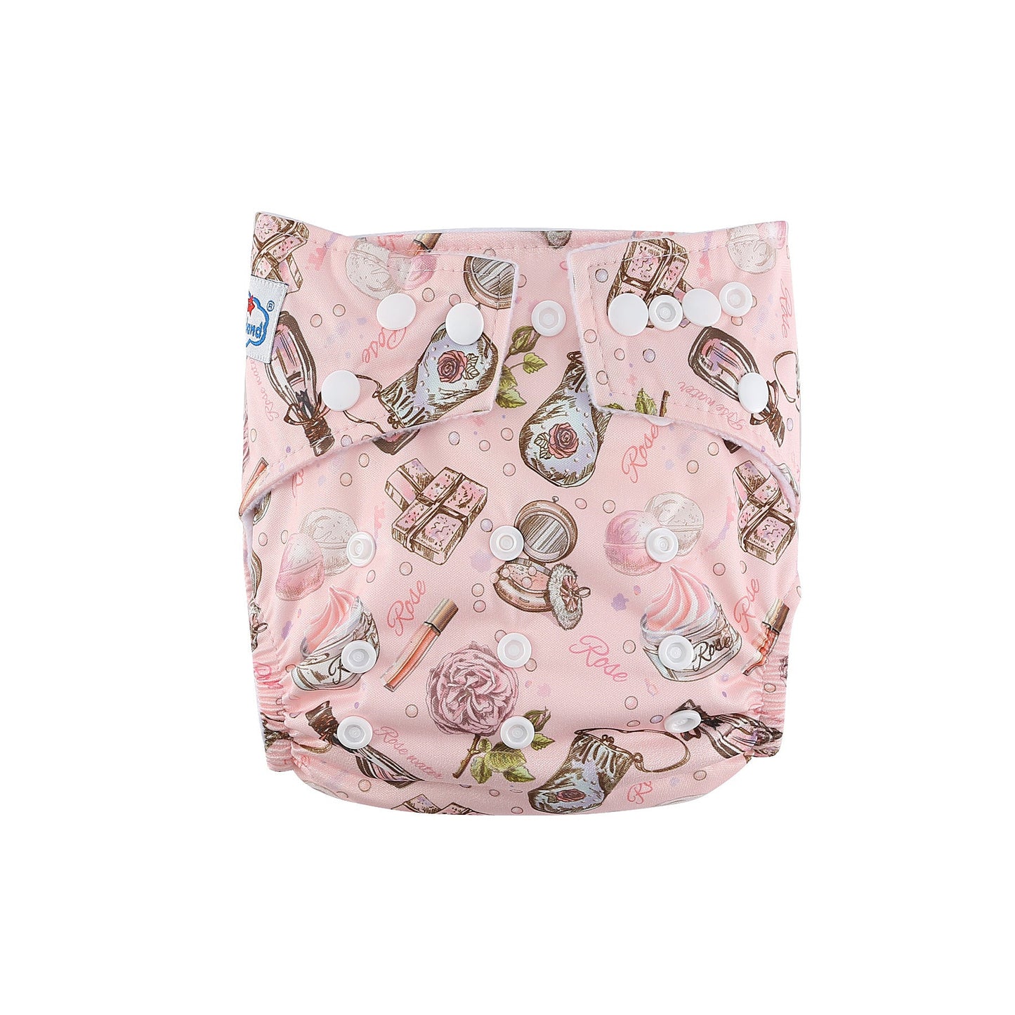 Waterproof pocket cloth diaper for baby girls, adjustable and reusable, suitable for babies weighing 2.72-14.97KG.