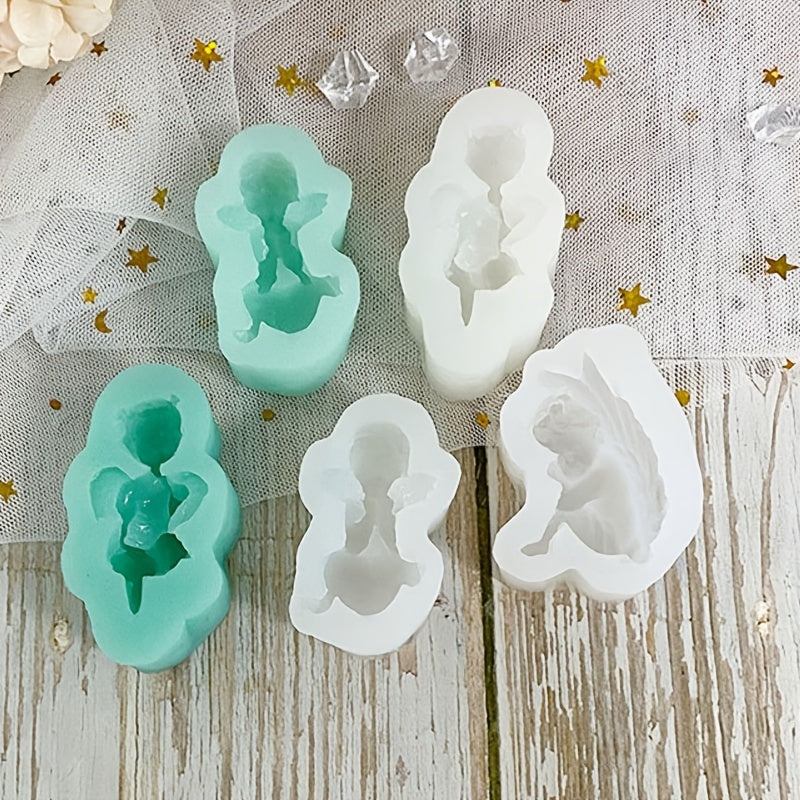 One cute Cupid and Angel silicone fondant mold perfect for creating DIY cake decorations and molding chocolate.