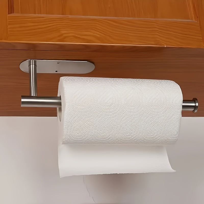 A versatile and space-saving solution for keeping paper towels tidy and easily accessible in your kitchen or bathroom, this creative non-perforated paper towel holder can also store rolls of paper, plastic wrap, and towels. Perfect for organizing and