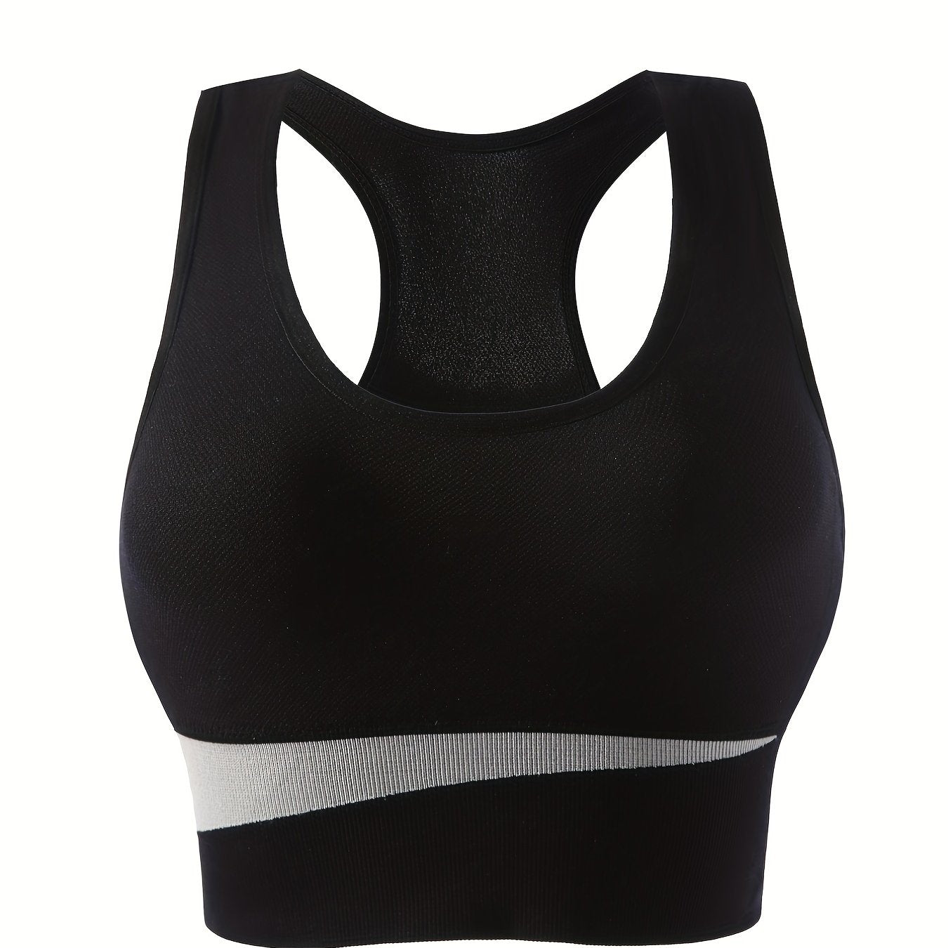 Colorblock Wireless Sports Bra, Comfy Racerback Tank Bra for Women's Workout & Lingerie