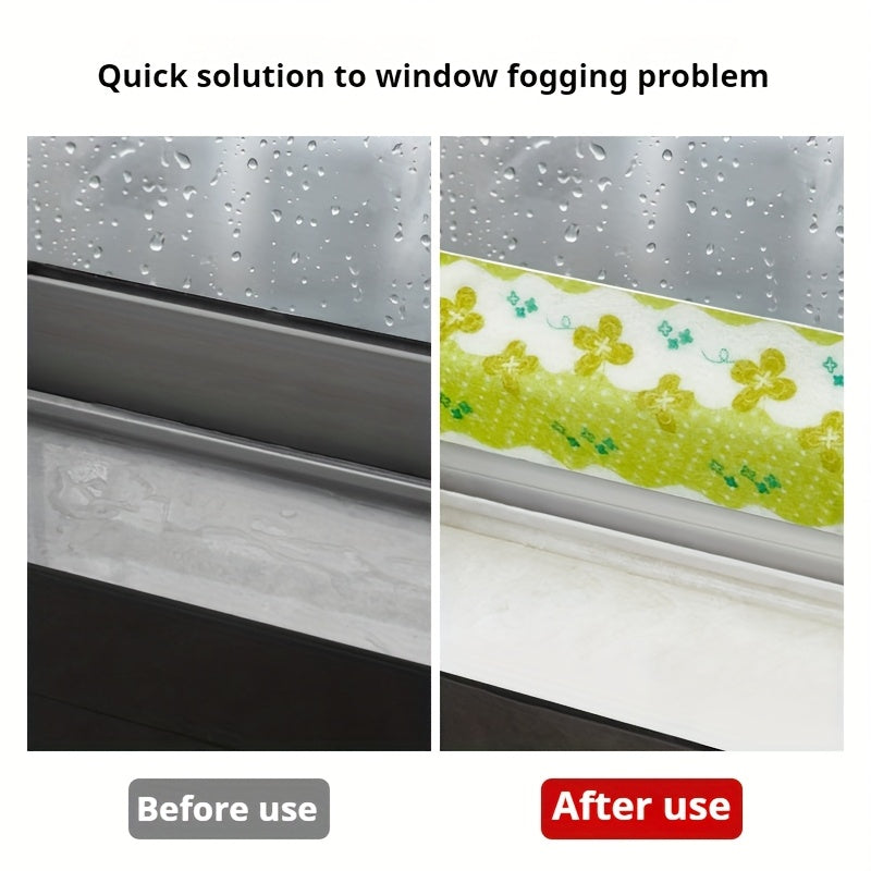 Revamp your kitchen with this Modern Self-Adhesive Window Sill Absorbent Sticker. Featuring an Anti-Fog Velvet Surface, this sticker is not only reusable but also 2mil Thick for added durability. Perfect for kitchen countertops and sinks, it is Moisture