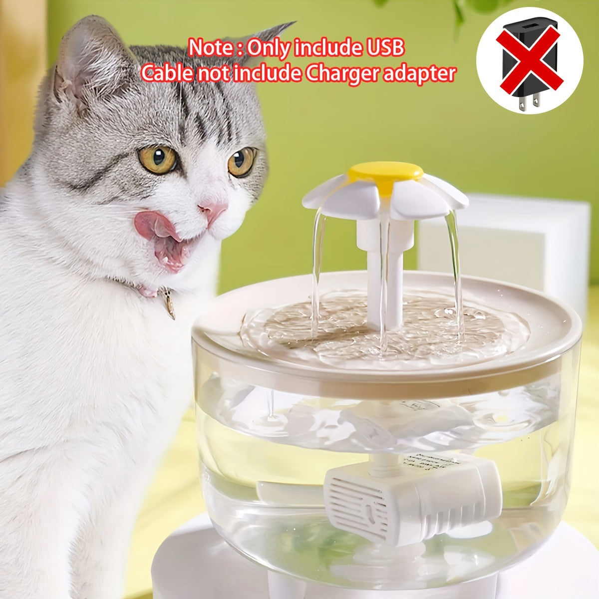 1.5L Mini Pet Water Fountain with Filtered Live Water and Quiet USB Operation ideal for Cats & Small Dogs