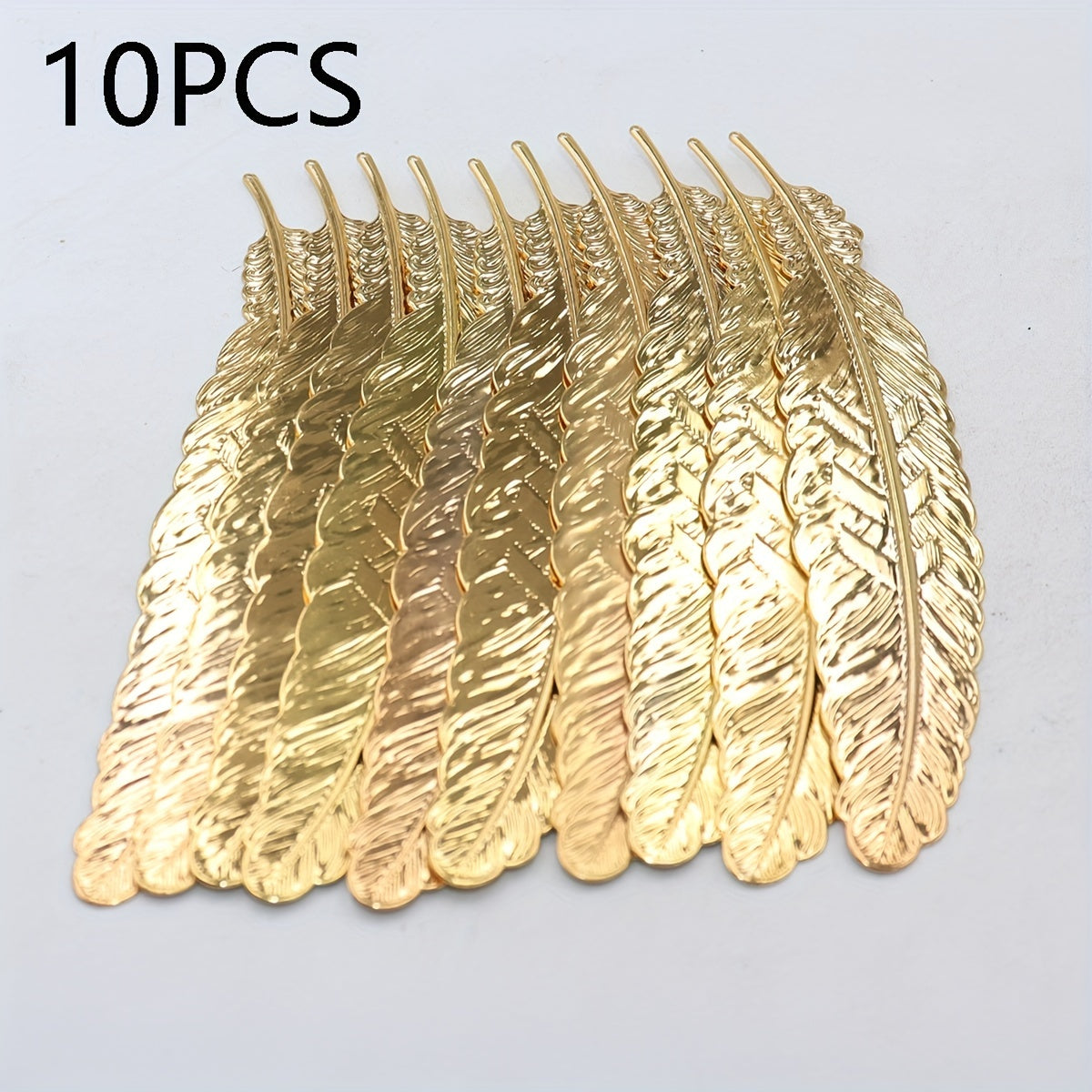 Set of 8 or 10 Elegant Copper Feather Pendants in Multicolor, for DIY Jewelry and Bookmarks. Geometric Patterns with Graceful Theme, No Plating. Ideal for Valentine's Day and Spring Festival Crafts.