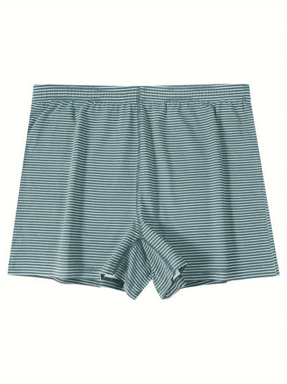 Men's 3-Pack Cotton Boxer Briefs with Striped Pattern and Frill Detail. Made with 95% Cotton and 5% Elastane for Comfort and Stretch. Ideal for Home and Sports.