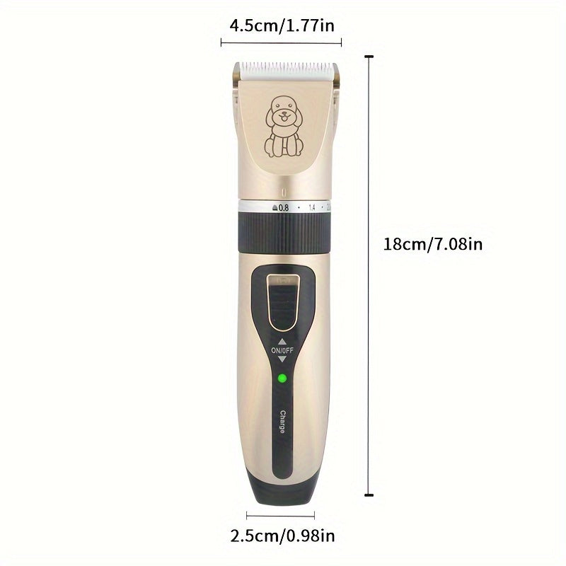 Professional Pet Grooming Kit - Quiet Cordless Hair Trimmer with USB Rechargeable Battery, Safe for All Pets