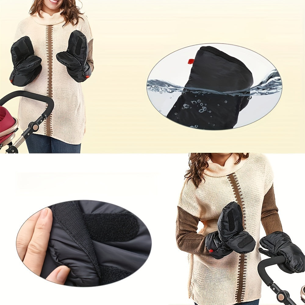 Stay warm and dry with our 1 Pair of Ultra-Thick Waterproof Stroller Gloves. Made from insulated polyester fiber, these gloves are perfect for parents, caretakers, and anyone using stroller accessories. Say goodbye to cold hands with these anti-freeze