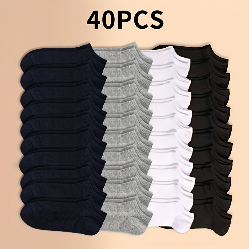 10/20/40 Pairs of comfortable and breathable crew ankle socks for women.