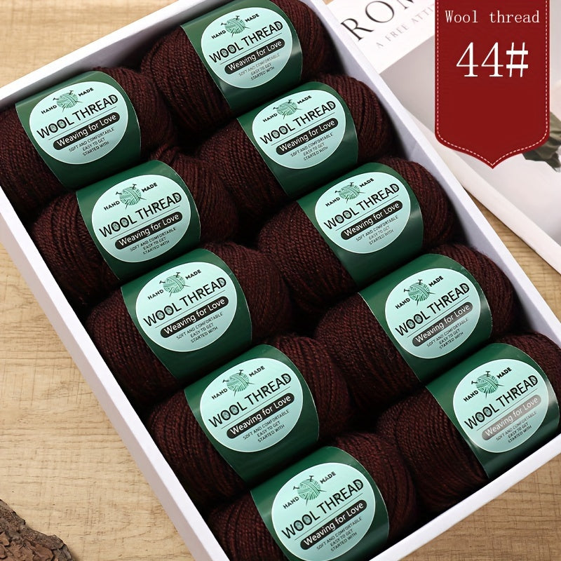 10 pieces of Australian yarn, each pack weighing approximately 500g with 10 balls. It has a moderate thickness, is easy to knit, soft, and warm. Ideal for crocheting sweaters, coats, vests