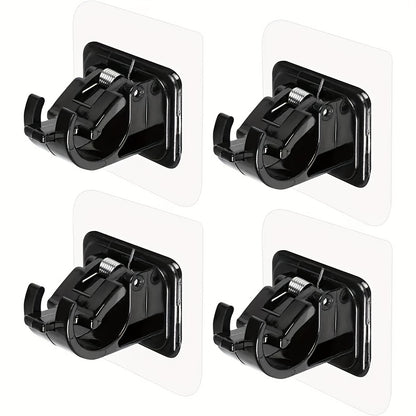 4-piece adhesive hook set for easy, damage-free hanging of curtains in kitchen and bathroom.