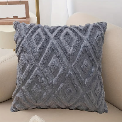 Plush quilted embroidered throw pillow covers for various room and car decor.