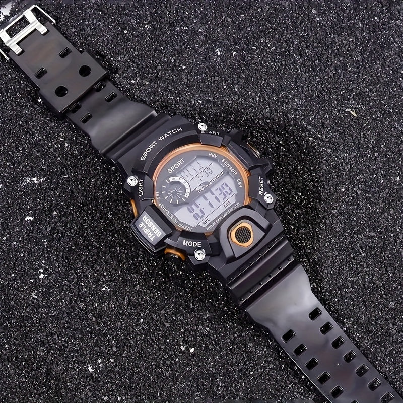 Multi-functional sports watch with electronic features for students, featuring night light, waterproof design, and alarm clock - perfect for teenagers