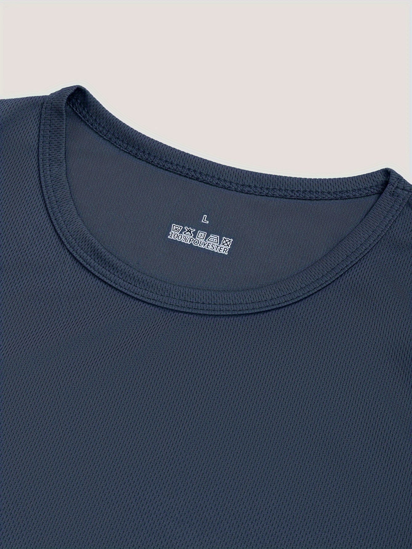 Men's Quick-Dry Athletic T-Shirt for Gym and Running: Breathable, Moisture-Wicking, Solid Color, Blazer, Round Leader