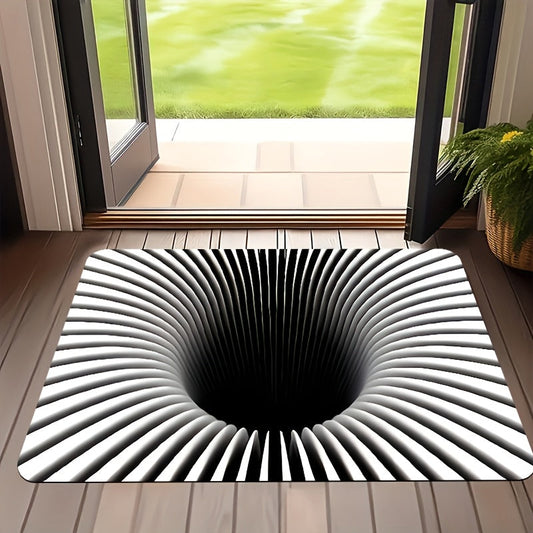 3D Illusion Doormat, 1 piece - Made of Non-Slip Polyester Material, Easy to Clean in Washing Machine, Features Low Pile for Comfort, Resistant to Stains and Water, PVC Backing for Durability - Ideal for Entryway, Bedroom, or Kitchen, Perfect for