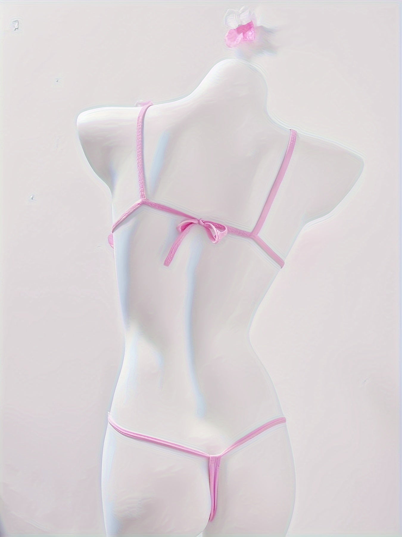 3-point sexy lingerie with hollow and transparent design, drawstring closure, for a night of temptation and seduction.