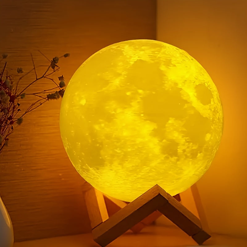 Galaxy Ball Moon Lamp - LED tun chirog'i, stendi bilan, batareyada ishlaydigan (AA) - Yotoqxona bezatish uchun va Rojdestvo sovg'asi uchun ideal - O'lcham: 11.99 sm - Narx: o'zgaruvchan