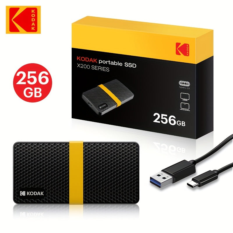 KODAK X200 External SSD Hard Drive 1TB USB3.1 Portable SSD for Laptops, Smartphone, PS4, PC, TV