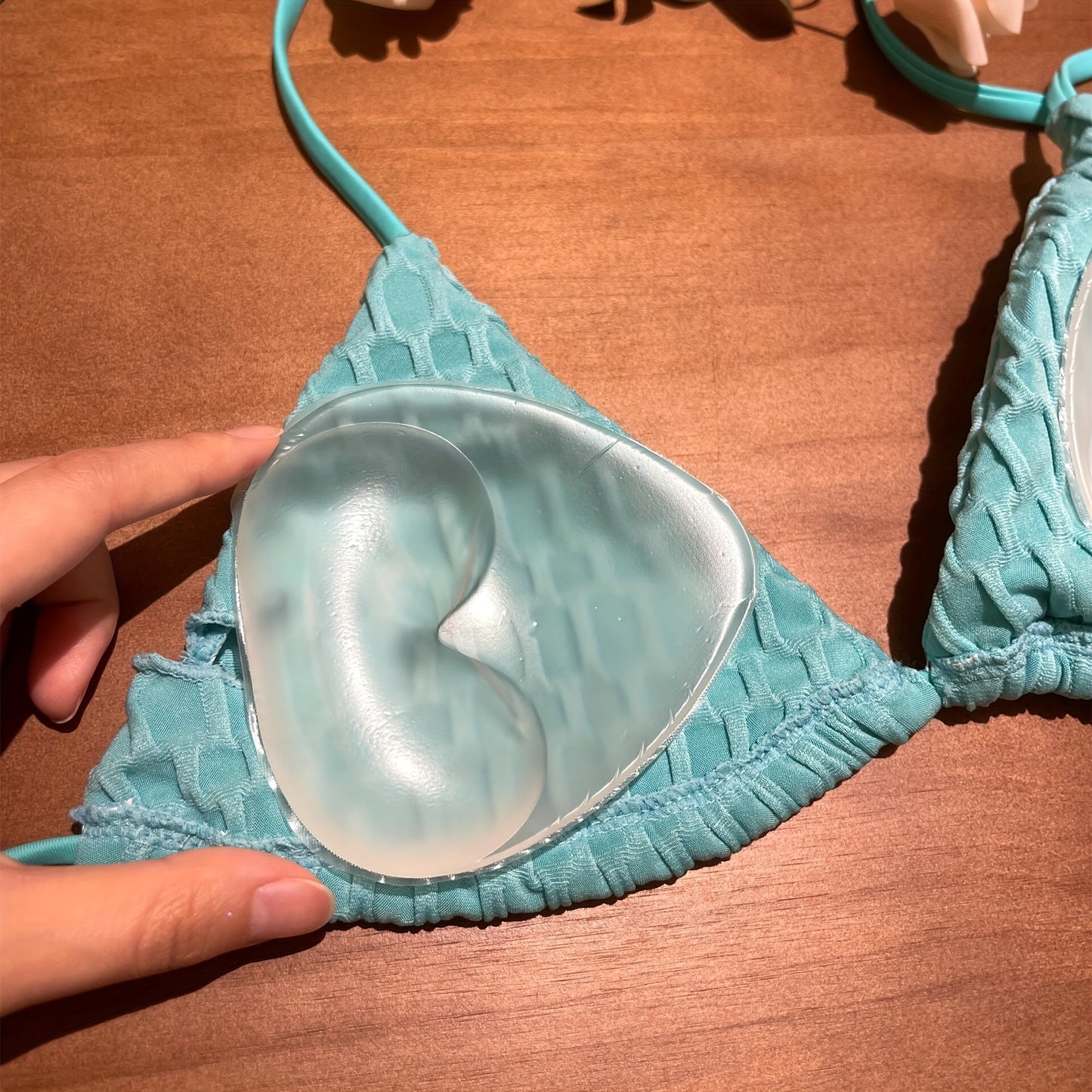 Silicone bra inserts for enhancing bikini, underwear, and lingerie.