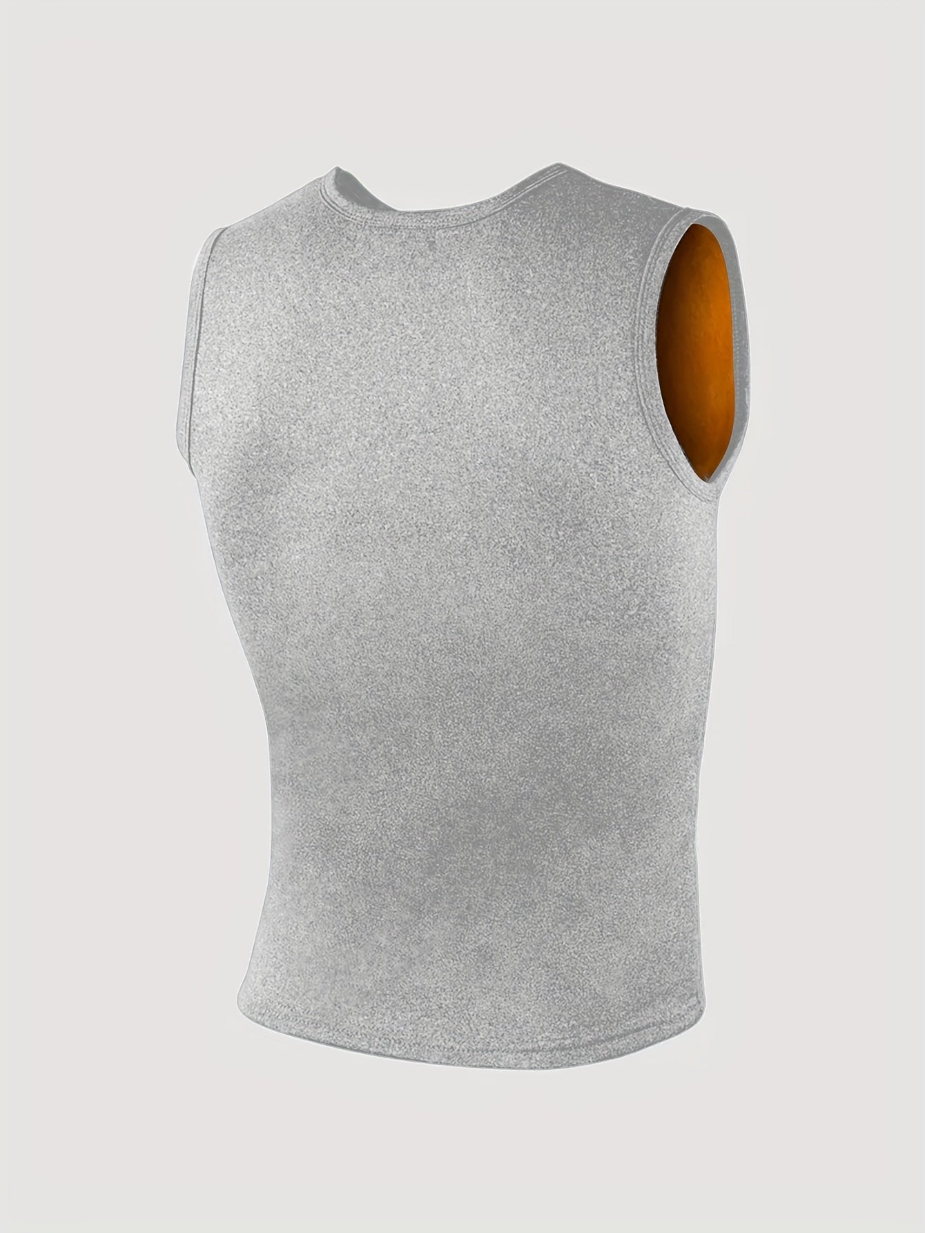 Men's windproof, slim fit thermal tank top for outdoor activities in fall/winter.