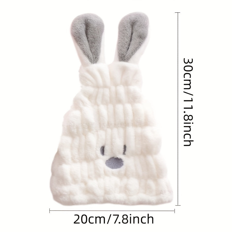 Kids' hair towel wrap - rabbit design, fast-drying & absorbent, ideal for bath time.