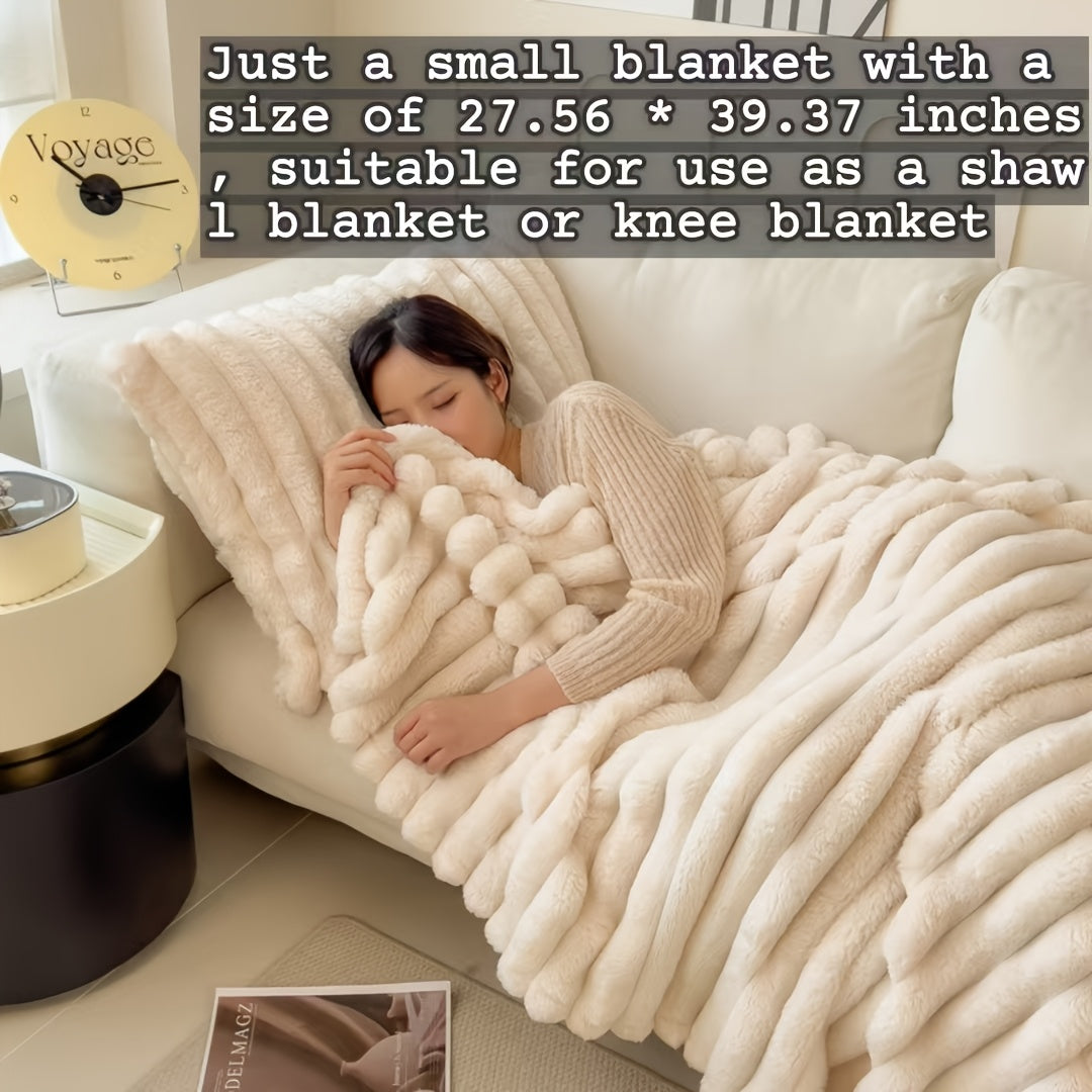 Luxurious Faux Rabbit Fur Throw Blanket - Cozy and Soft for Couch, Bed, Office, and Travel - Perfect All-Season Gift for Christmas!