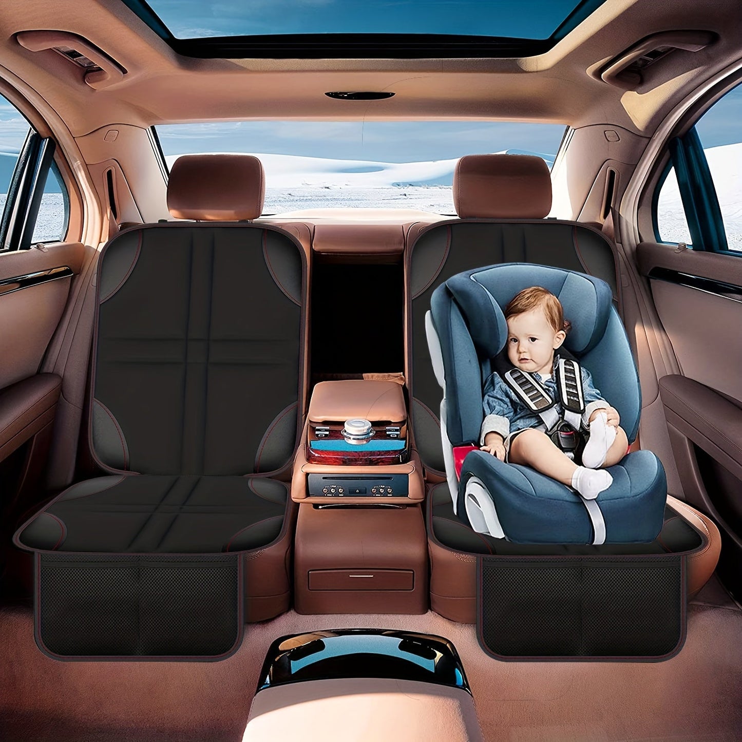 Protect your child with our anti-slip and dirt-resistant car seat cushion, designed to keep them safe and comfortable.