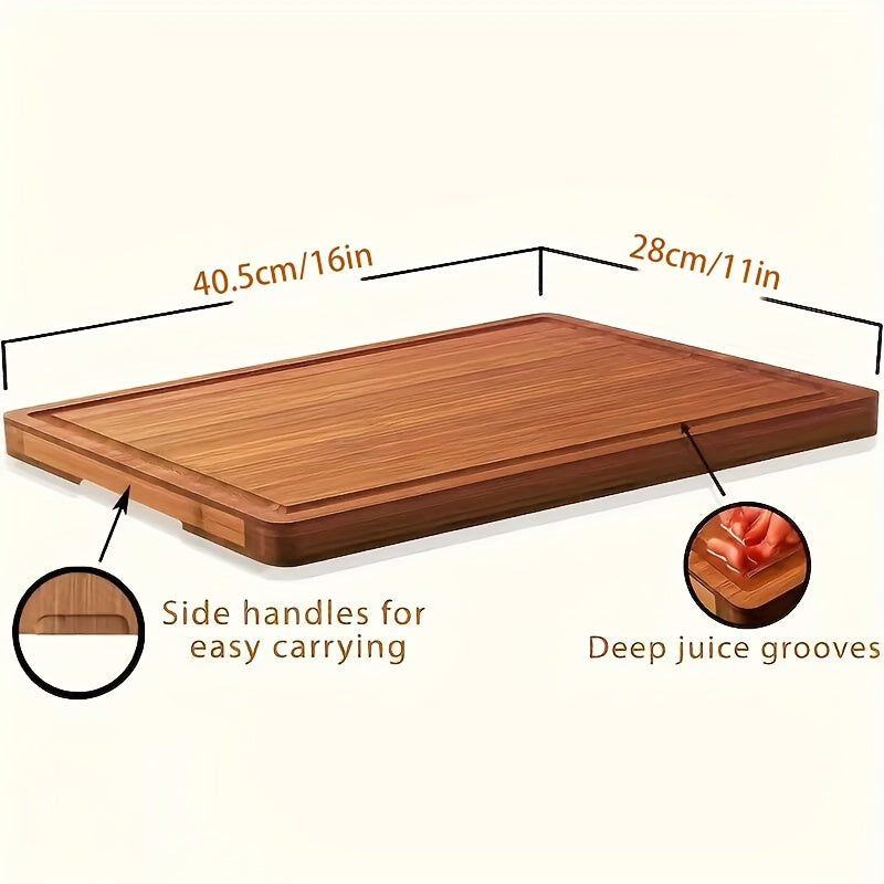 1 piece of versatile wooden cutting board, perfect for chopping, slicing, and serving cheese, charcuterie, meat, bread, vegetables, and fruits. Ideal for home kitchens, dormitories, and a great gift idea for anyone who loves cooking and kitchen gadgets.