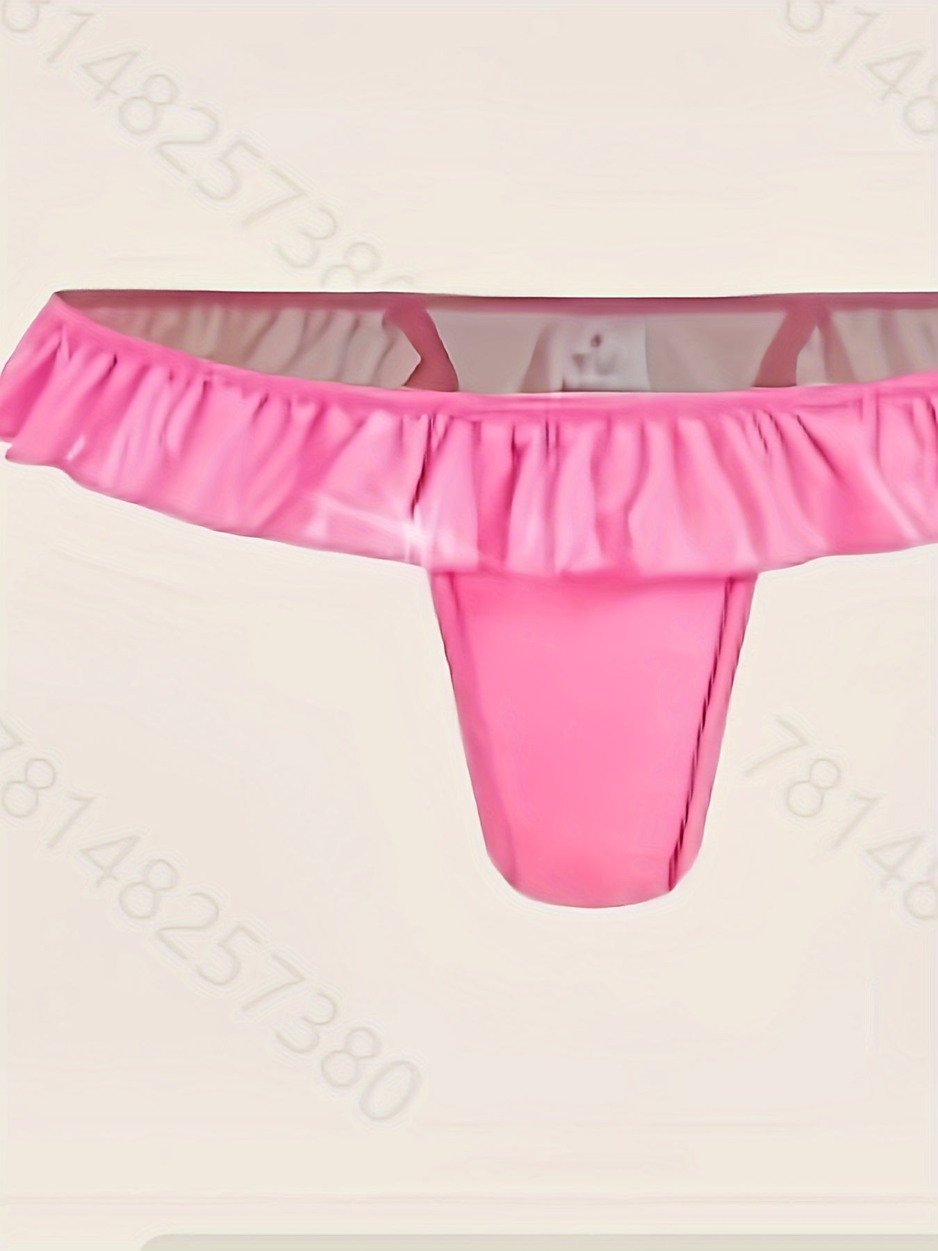 1 pair of women's sexy briefs, made of 95% polyester and 5% elastane solid color knit fabric, weighing 140gsm.