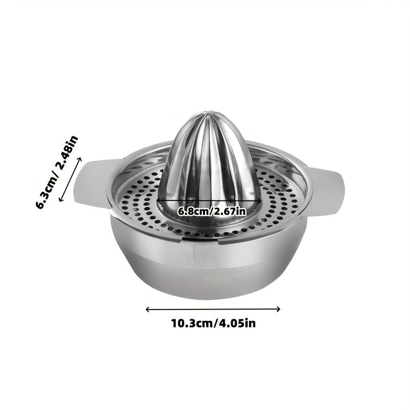 304 Stainless Steel Manual Citrus Juicer - Compact Hand Squeezer for Lemons, Oranges & More - Perfect for Use in the Kitchen, Restaurant, or on Outdoor Picnics and Camping Trips