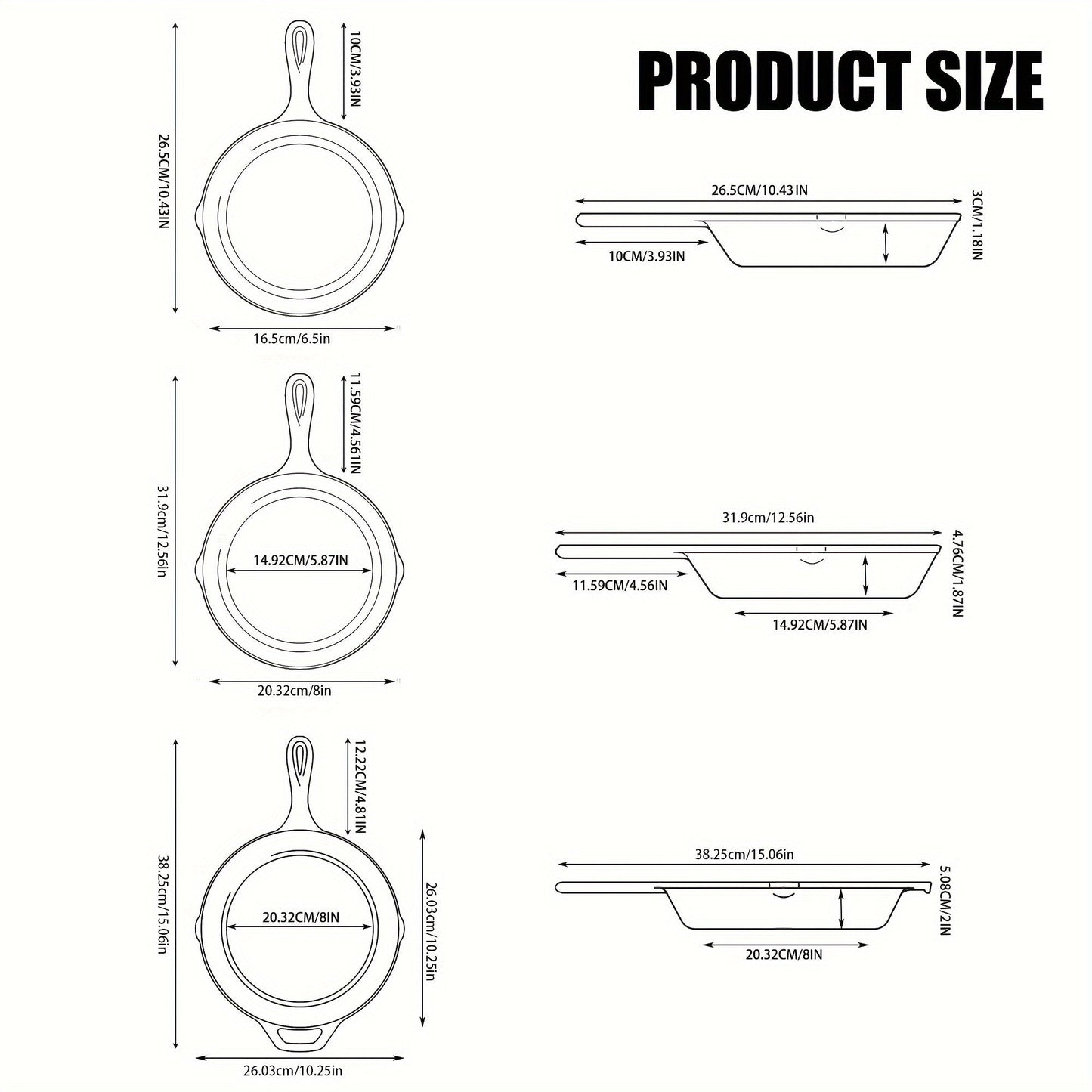 Set of 3 Non-stick Frying Pans, including an Egg Frying Pan and Induction Cookware. PFOA and PFAS Free with Kitchen Cooking Pot Set. Ideal for cooking indoors and outdoors, for camping or parties. Kitchen Supplies for all your cooking needs.