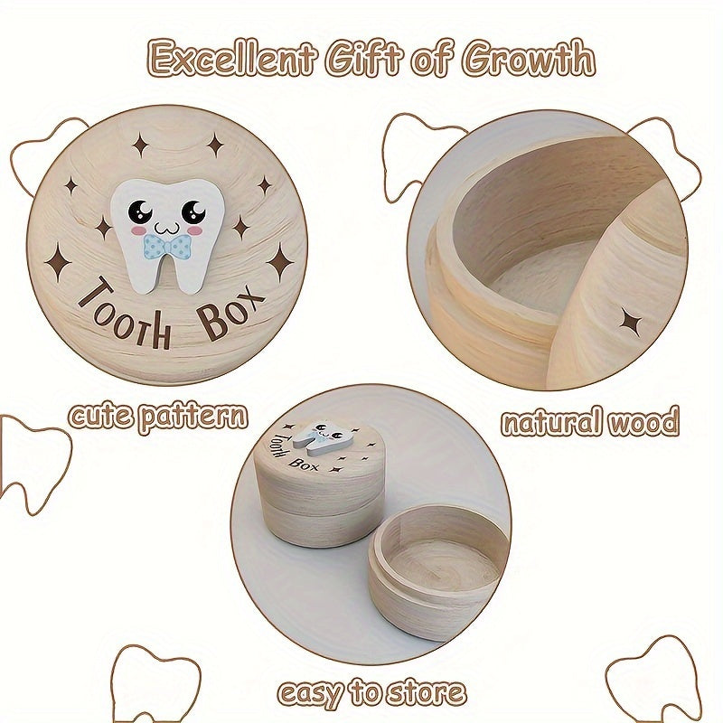 Wooden Tooth Fairy Box for Tooth Collection, Fetal Hair Preservation, and Birth Souvenir or Gift for Home Decor or Party Birthday.