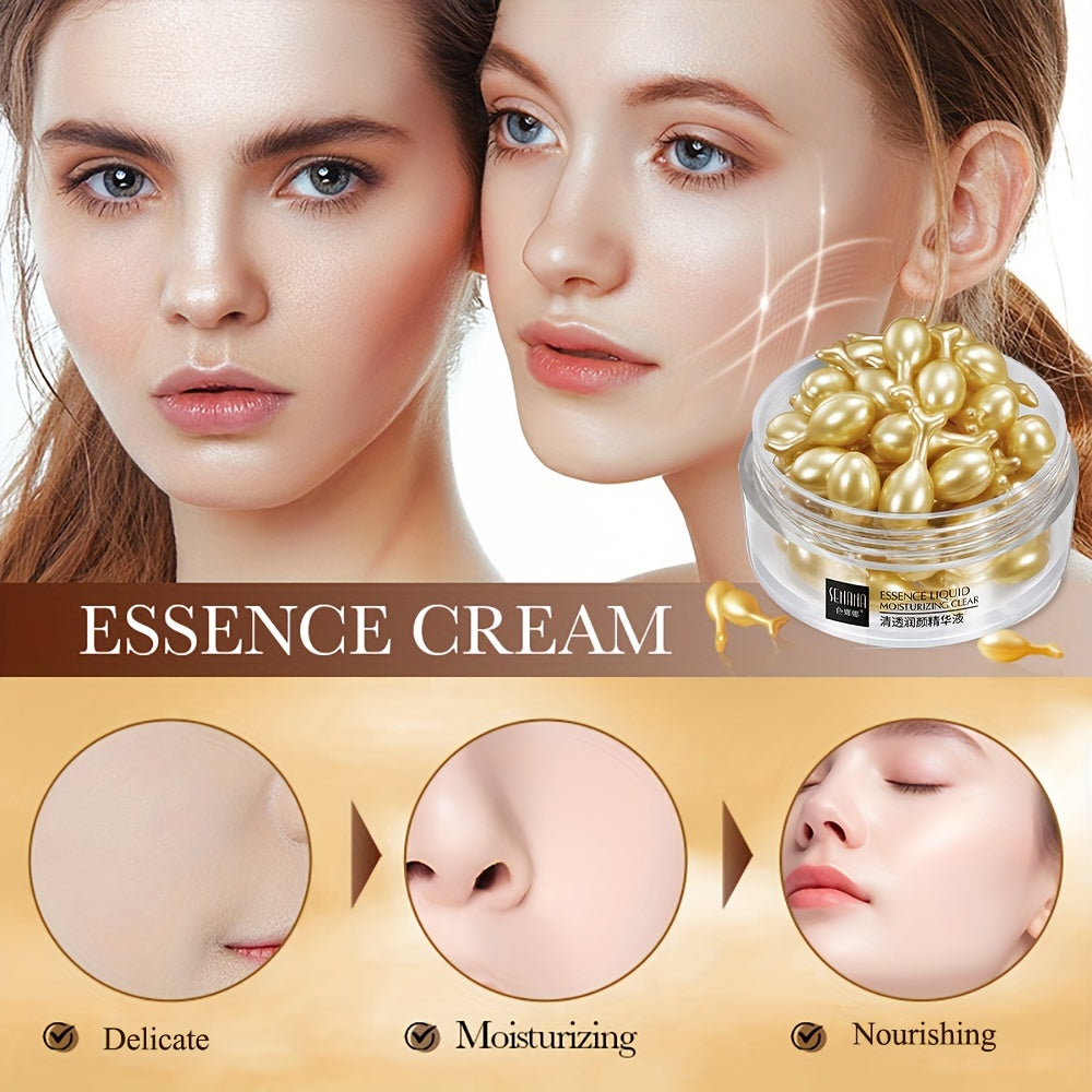 Vitamin E moisturizing essence capsules for nourishing and hydrating skin.