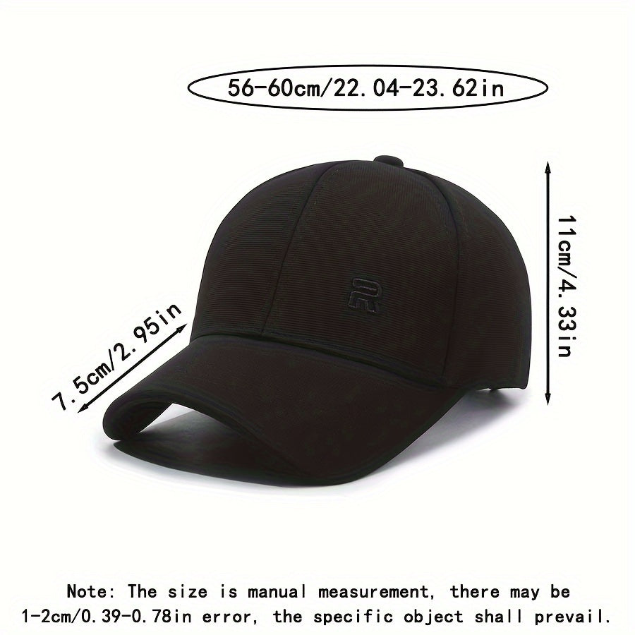 Gender-neutral baseball cap with embroidery, adjustable acrylic material for sun protection. Ideal for outdoor travel with knitted craftsmanship and non-stretch design.