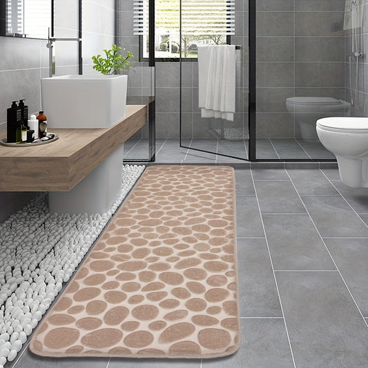 Elegant Geometric Design Polyester Mat - Luxurious, Non-Slip, and Absorbent, Ideal for Bathrooms, Bedrooms, Kitchens, and More - Durable, Stain-Resistant, and Easy-Clean Floor and Bathroom Mat