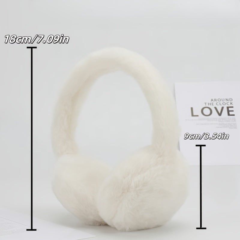 Stylish Plush Ear Warmers for Women - Adorable & Toasty Winter Ear Protectors, Flexible Fit, Easy to Hand Wash Polyester, Ultra-Comfortable