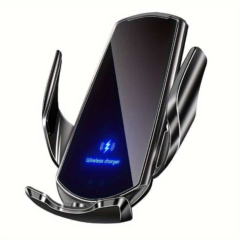 Alynic brand car wireless charger with magnetic auto car mount phone holder for fast charging iPhone and Samsung devices.