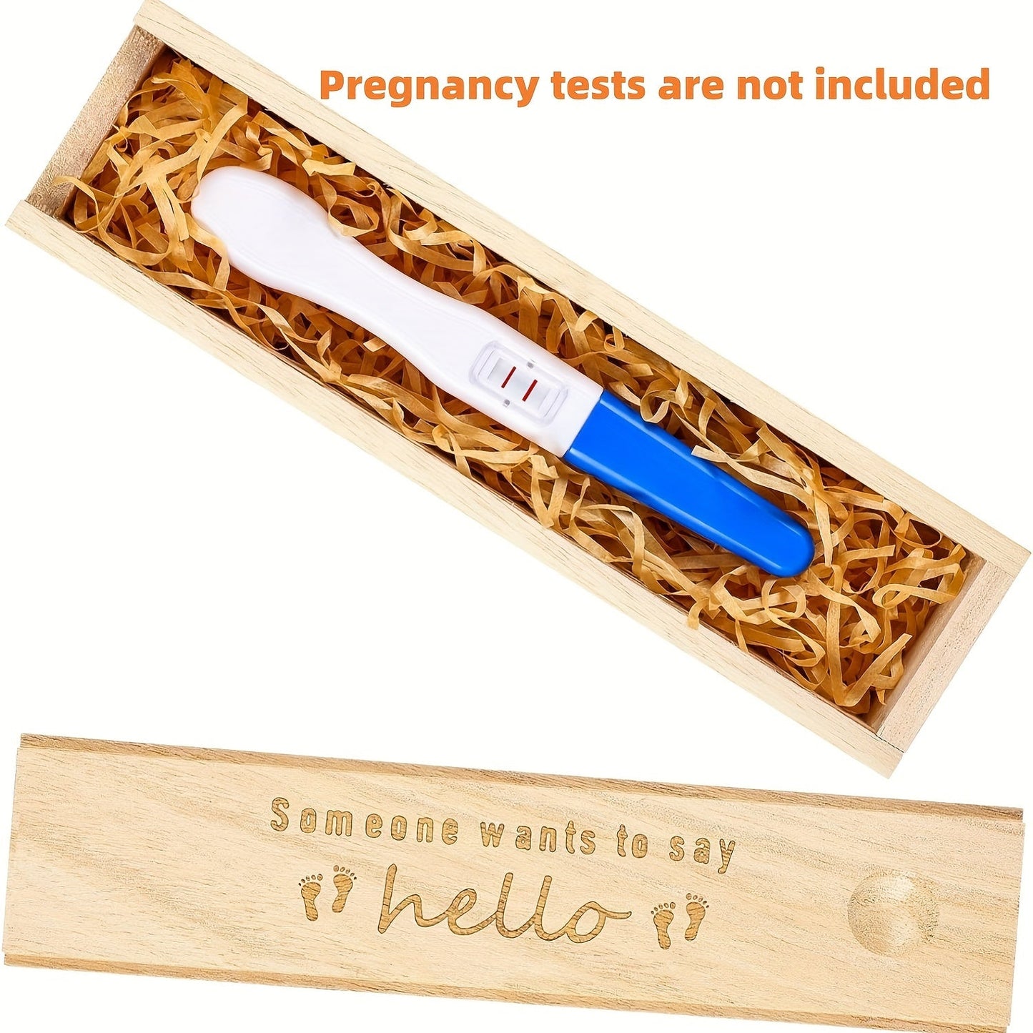 This unique Creative Pregnancy Test Display Wooden Box is perfect for new moms to use as a keepsake jewelry organizer or as a wooden pregnancy test souvenir. It can also be used as room decor or given as a thoughtful shower gift for Halloween or