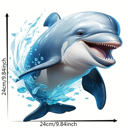 Delfin va Okean Do'stlari Suvga Bardoshli Devorga Yopishqoq Stikerlar - Hammom, Yotoqxona, Ota-onalar Xonasi uchun O'z-o'zidan Yopishadigan PVC