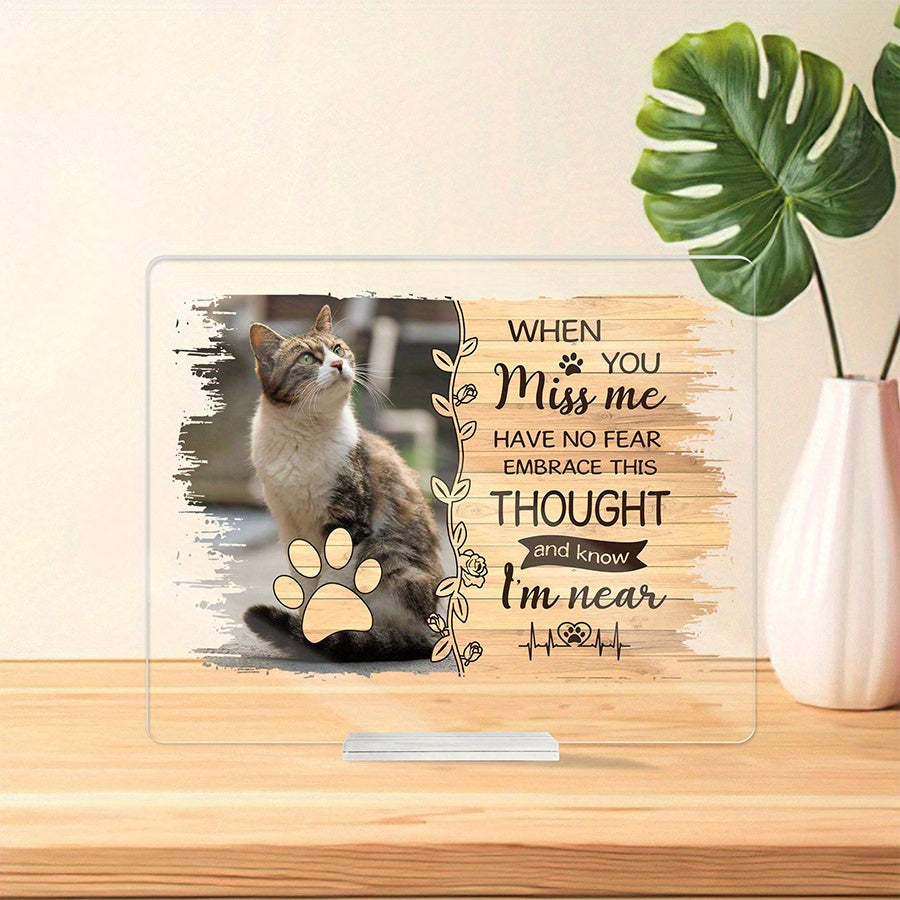 Personalized Acrylic Sign to Commemorate Your Beloved Pet - Thoughtful Gift for Dog or Cat Owners, Touching Decor for Any Desk, Suitable for Ages 14 and Up