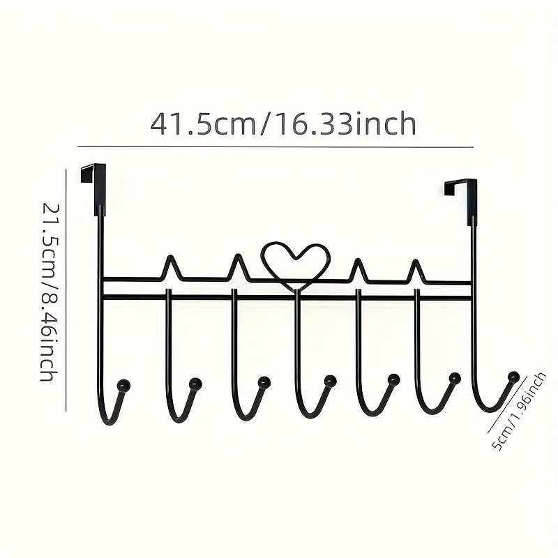 Модные металлические крючки в форме сердца, легкая установка на дверь без сверления для сумок, одежды, ключей - универсальный органайзер для хранения.