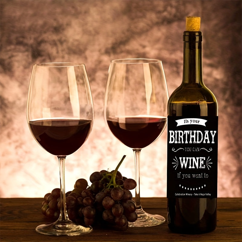 10-pack of humorous birthday wine labels for men and women, glossy self-adhesive stickers for champagne bottles.