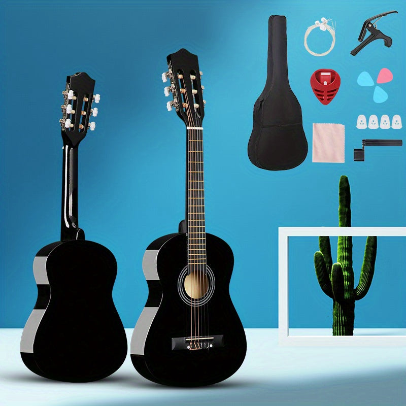 30/38 Inch Classical Acoustic Guitar Kit for Adults and Teens, Includes Picks, Bag, Case, and Accessories - Perfect for Beginners.