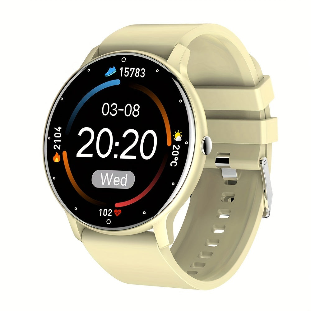 Purspo Smart Watch with call function, wireless 5.2, multi-sport modes, weather forecast, AI voice control, music playback, TFT display, silicone strap, USB charging, 230mAh battery