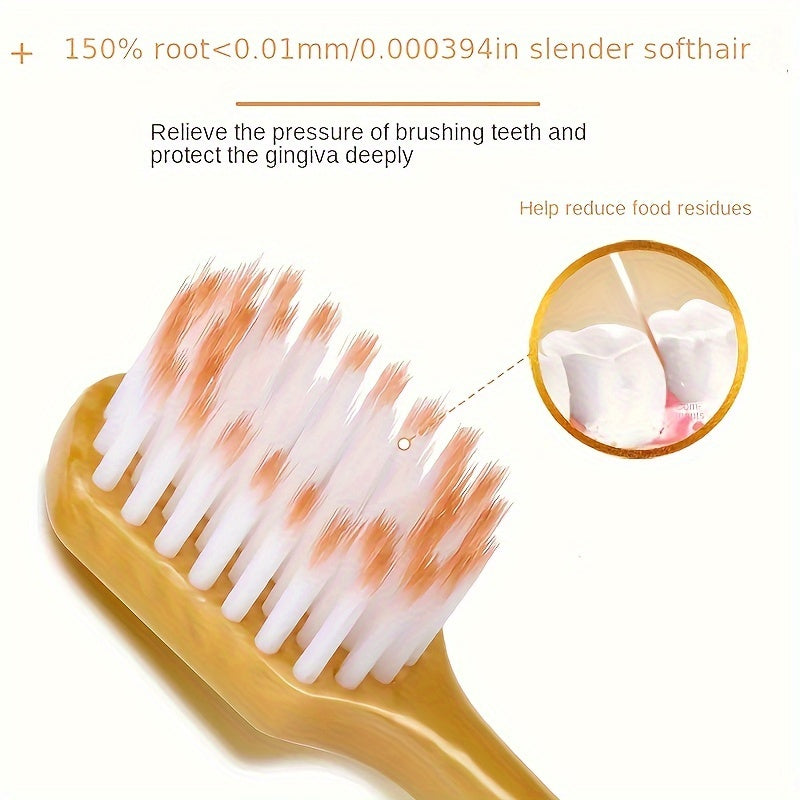 6-Pack of soft bristle toothbrushes for adults promotes gum health and removes plaque effectively.