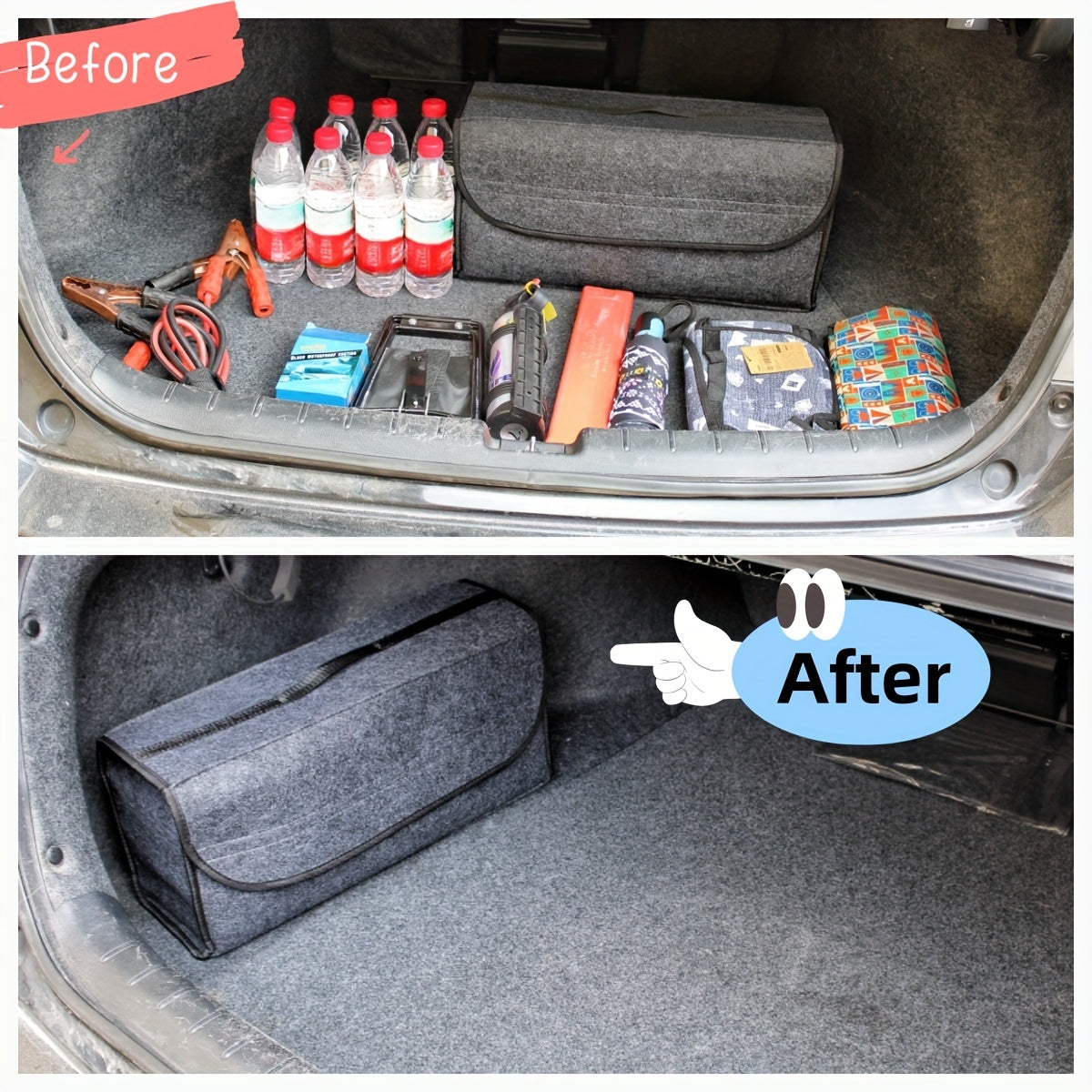 1PC Felt Foldable Car Storage Box Trunk Bag