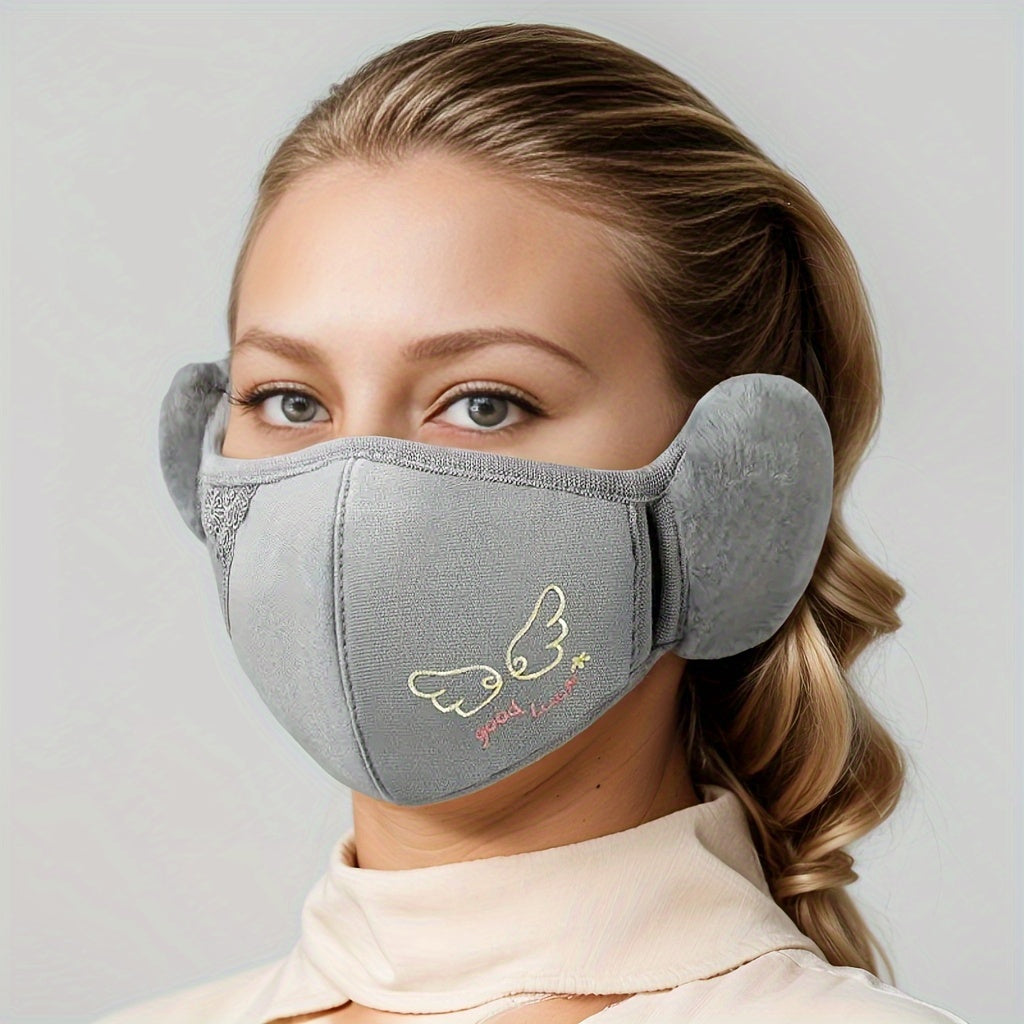 Stay warm this winter with our Women's Winter Ear Muff Face Mask. This unisex ear protector is windproof and breathable, made from stretch polyester fabric that is knitted for added warmth. Hand wash only. A fashionable accessory for ladies.